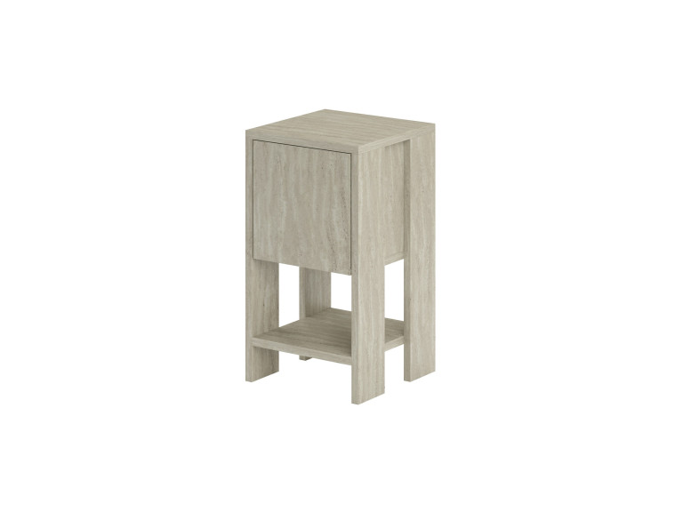 Mesa de cabeceira de madeira "Ema" 30 x 30 x 55 cm - Travertino
