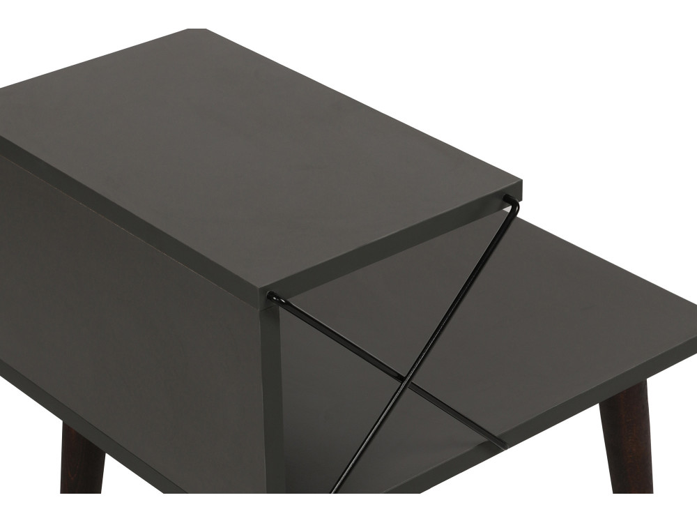 Mesa de cabeceira de madeira "Cross" 50 x 40 x 55 cm - Antracite