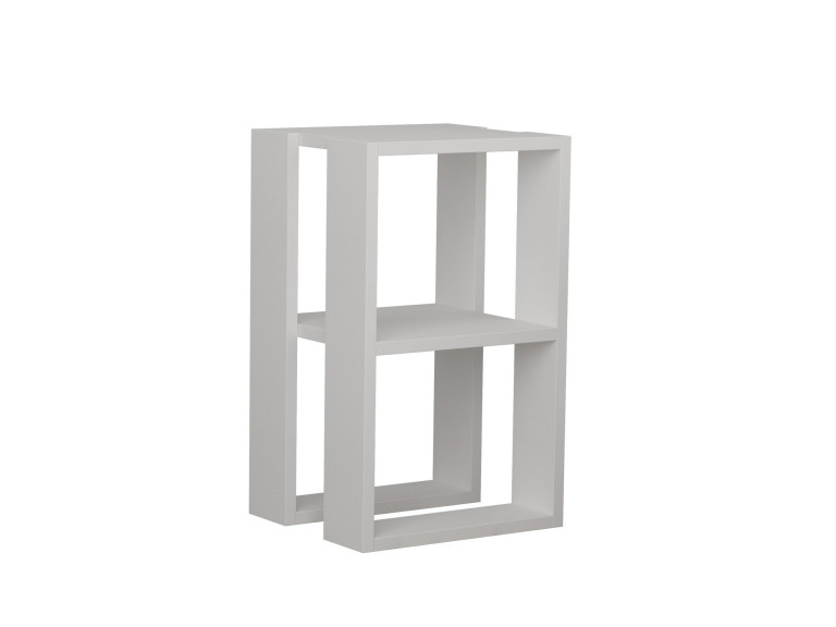 Mesa de cabeceira de madeira "Lonie" 30 x 30 x 55 cm - Branco