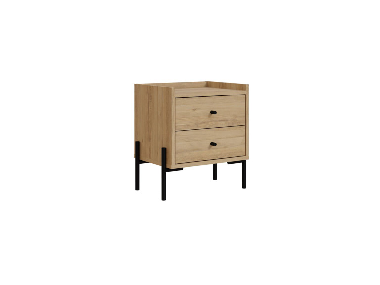 Mesa de cabeceira de madeira "Malta" - 45 x 35 x 52 cm - Castanho claro