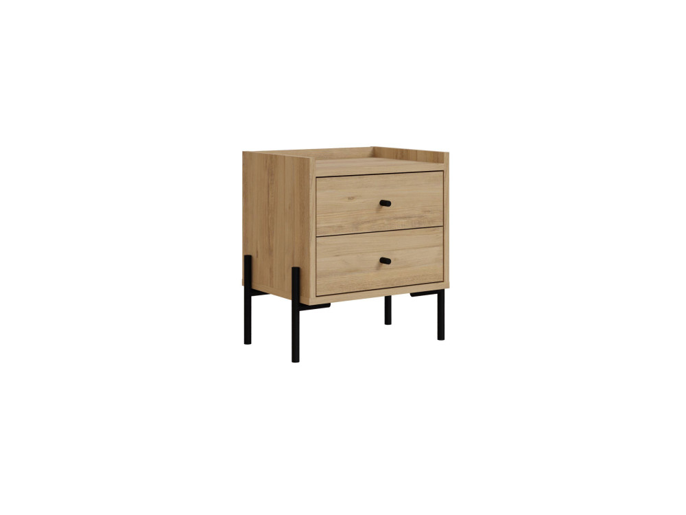Mesa de cabeceira de madeira "Malta" - 45 x 35 x 52 cm - Castanho claro