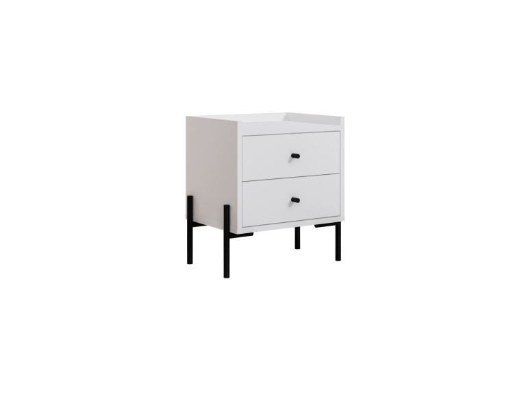Mesa de cabeceira de madeira "Malta" - 45 x 35 x 52 cm - Branco