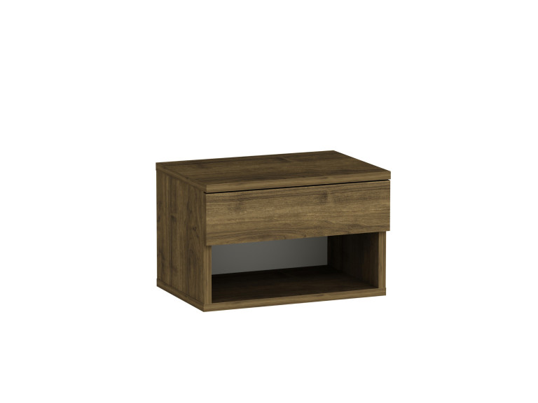 Mesa de cabeceira de madeira "Ribes" - 45 x 32 x 29 cm - Castanho