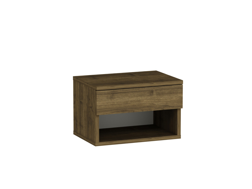 Mesa de cabeceira de madeira "Ribes" - 45 x 32 x 29 cm - Castanho