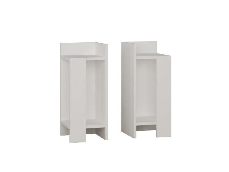 Conjunto de 2 mesas de cabeceira em madeira "Elos" - 25 x 27 x 60 cm - Branco