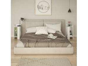 Conjunto de 2 mesas de cabeceira em madeira "Elos" - 25 x 27 x 60 cm - Branco 2