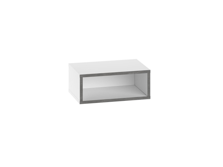 Mesa de cabeceira de madeira "Brik" com iluminação LED - 45 x 30 x 18 cm - Branco