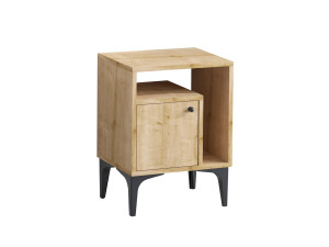 Mesa de cabeceira de madeira "Nuno" - 40 x 35 x 55 cm - Bege