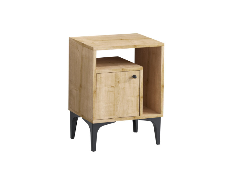 Mesa de cabeceira de madeira "Nuno" - 40 x 35 x 55 cm - Bege