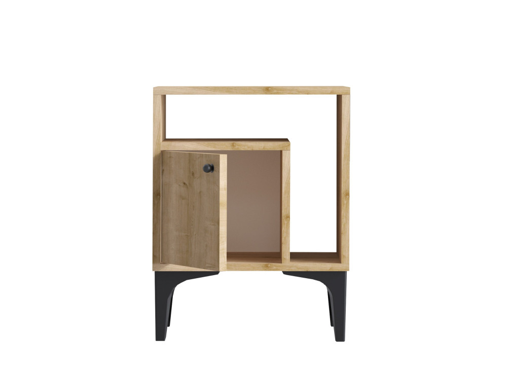 Mesa de cabeceira de madeira "Nuno" - 40 x 35 x 55 cm - Bege