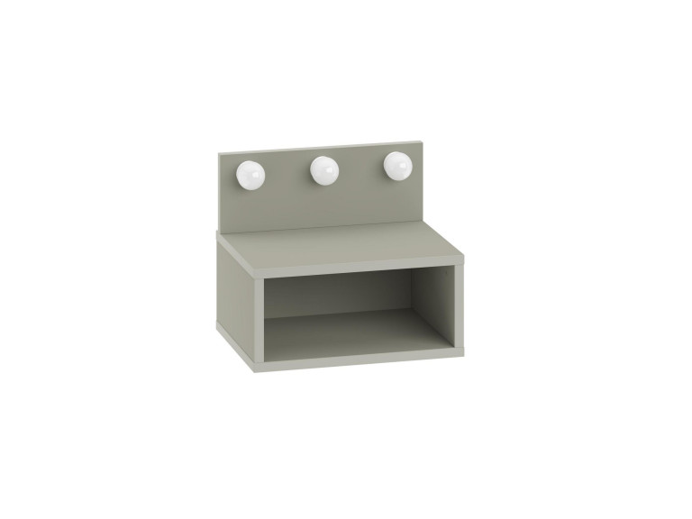 Mesa de cabeceira "Treo" com bolbo de madeira - 40 x 30 x 34 cm - Cinzento