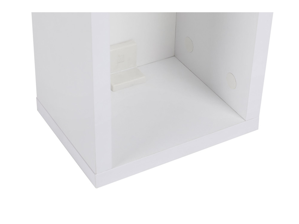 Mesa de cabeceira de madeira "Turra" - 20 x 15 x 65 cm - Branco