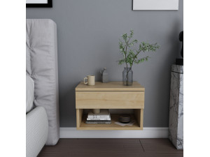 Mesa de cabeceira de madeira "Jamot" - 45 x 29 x 32 cm - Bege 2