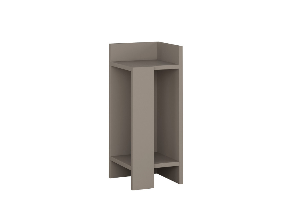 Mesa de cabeceira de madeira "Elos Right" - 25 x 27 x 60 cm - Castanho moca claro