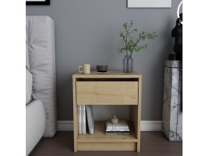 Mesa de cabeceira de madeira "Sheridan" - 45 x 40 x 53 cm - Bege 2