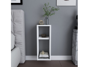 Mesa de cabeceira de madeira "Sault" - 23 x 22 x 60 cm - Branco 2