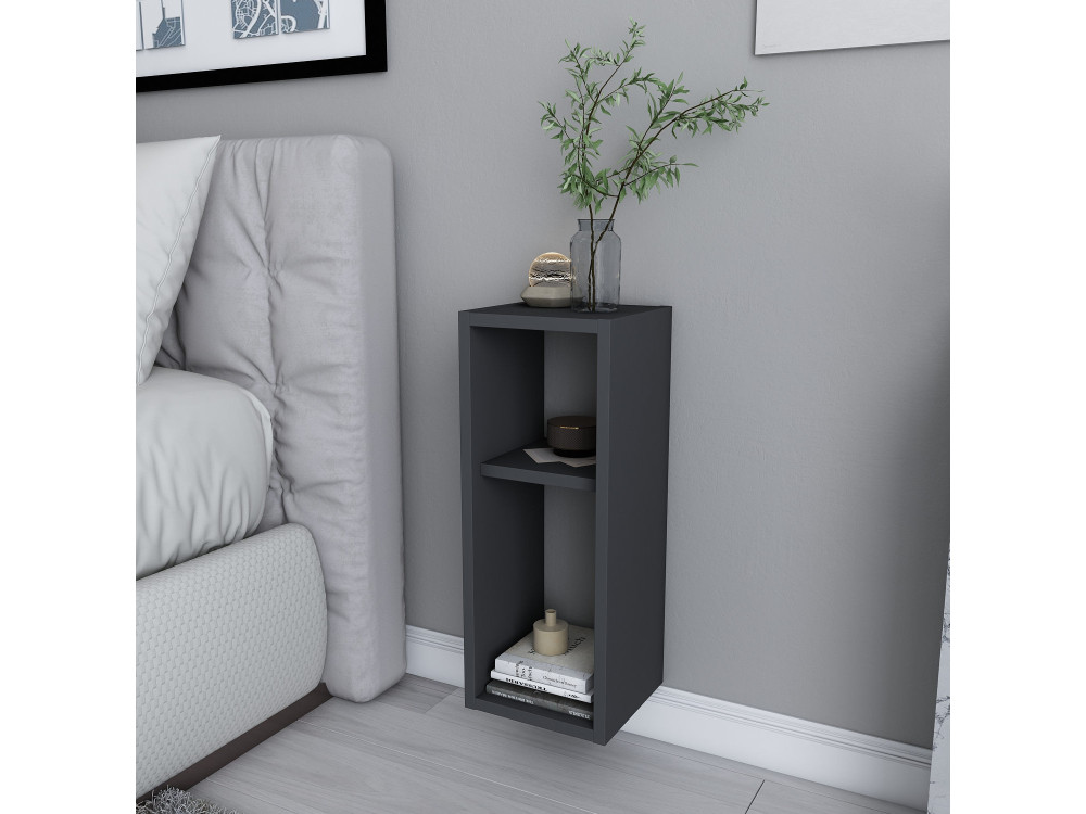 Mesa de cabeceira de madeira "Sault" - 23 x 22 x 60 cm - Cinzento antracite