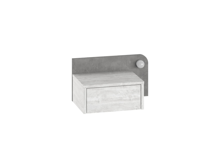 Mesa de cabeceira "Dotta" com bolbo de madeira - 52 x 30 x 28 cm - Cinzento