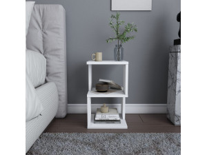 Mesa de cabeceira de madeira "Carter" - 30 x 30 x 49 cm - Branco 2