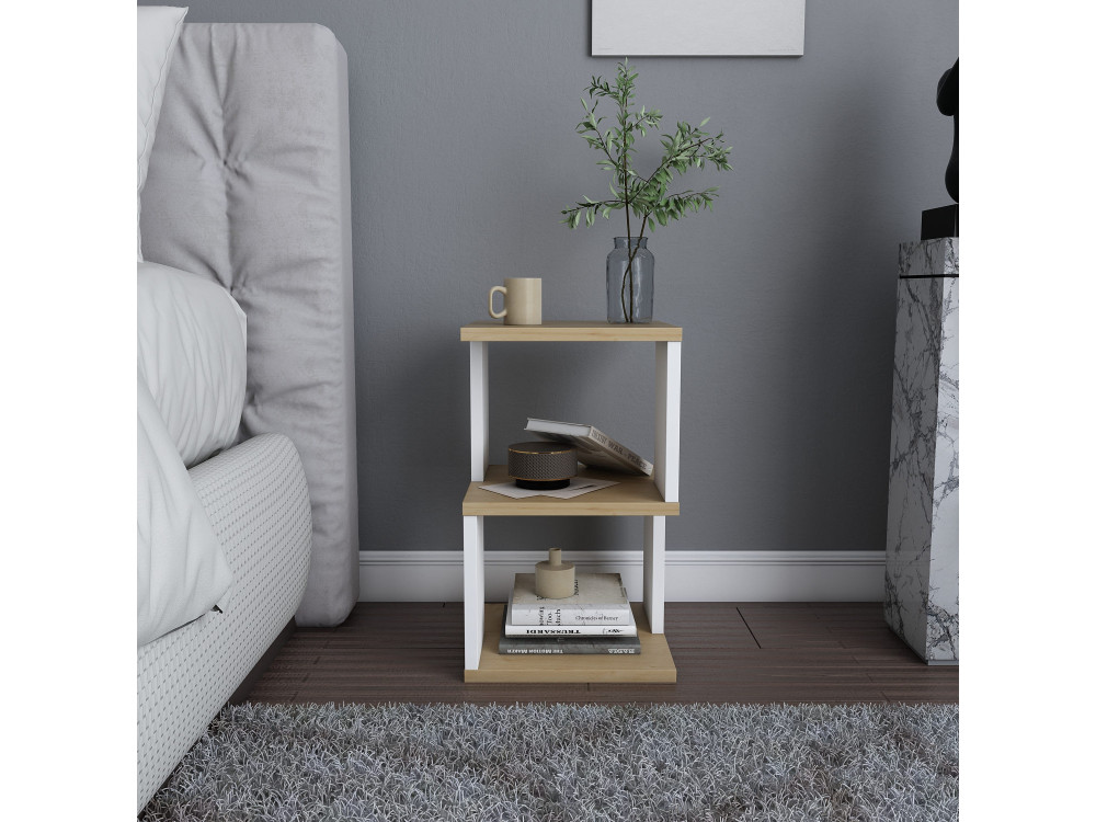 Mesa de cabeceira de madeira "Carter" 29,6 x 29,6 x 49,4 cm - Carvalho