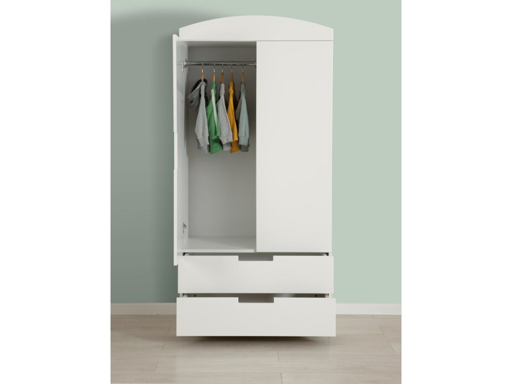Armário de criança "Classic" - 175,5 x 90 x 52 cm - Branco