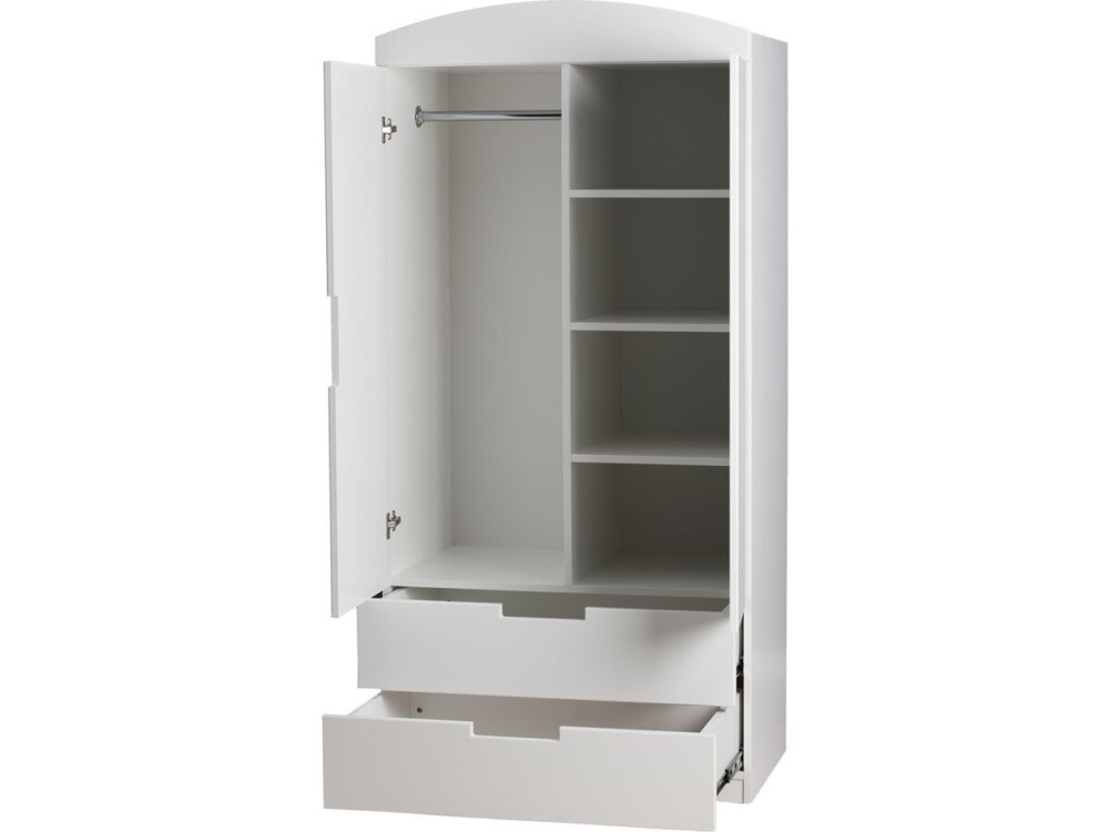 Armário de criança "Classic" - 175,5 x 90 x 52 cm - Branco