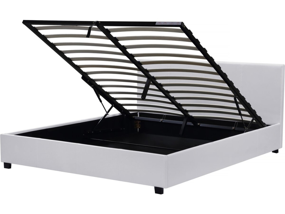 Cama de casal com baú "Carla" - 160 x 200 cm - Branco
