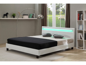 Cama LED "Maria" - 140 x 190 cm - Branco 2