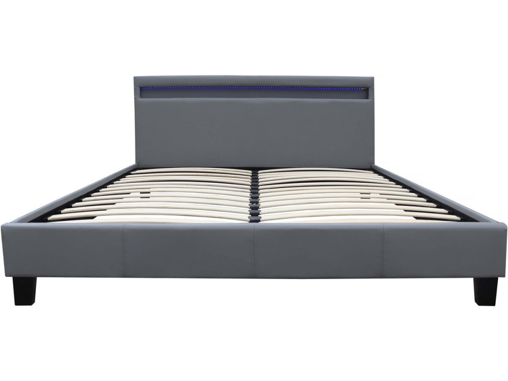 Cama com LED "Maria" - 160 x 200 cm - Cinza