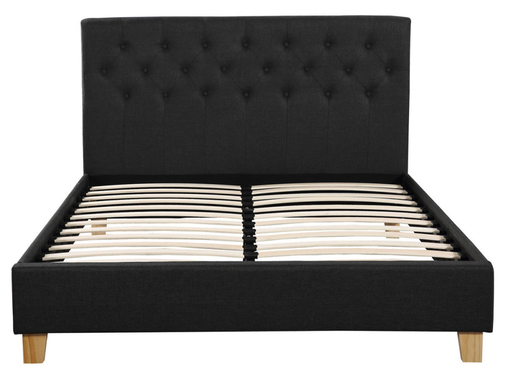 Cama "Emmy" - 160 x 200 cm - Cinza escuro -