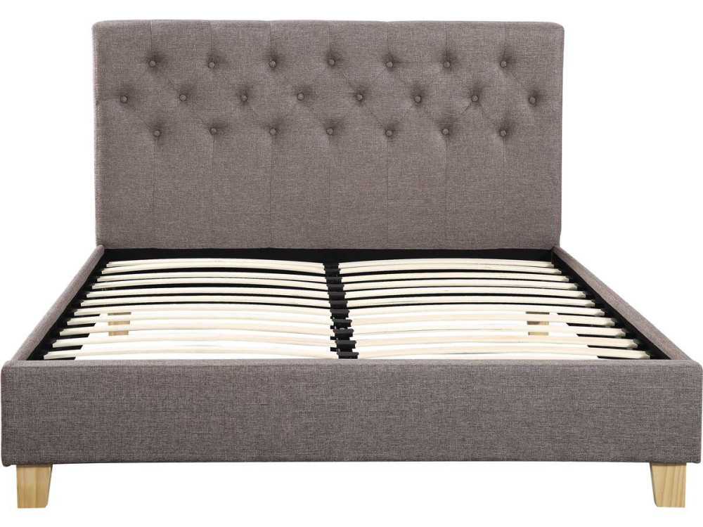 Cama "Emmy" - 160 x 200 cm - Cinza -