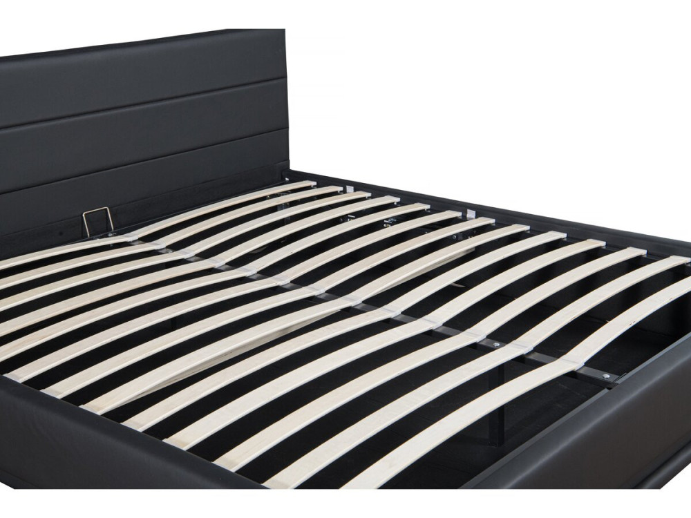 Cama LED com baú "Anastasia" - 160 x 200 cm - Preto