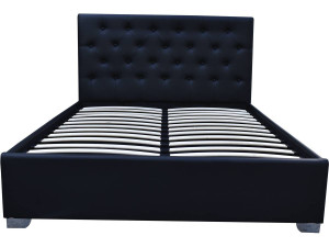Cama de casal com baú "Tino" - 140 × 190 cm - Preto 2