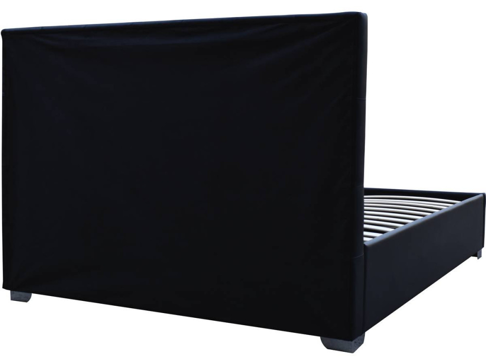 Cama de casal com baú "Tino" - 160 × 200 cm - Preto