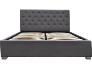 Cama de casal com baú "Tino" - 160 × 200 cm - Cinza 2