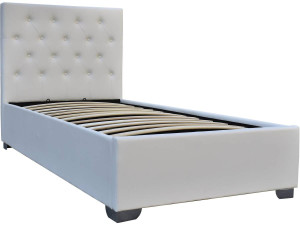 Cama de solteiro com baú "Tino" - 90 × 190 cm - Branco