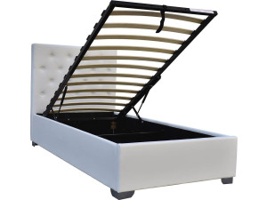 Cama de solteiro com baú "Tino" - 90 × 190 cm - Branco 2