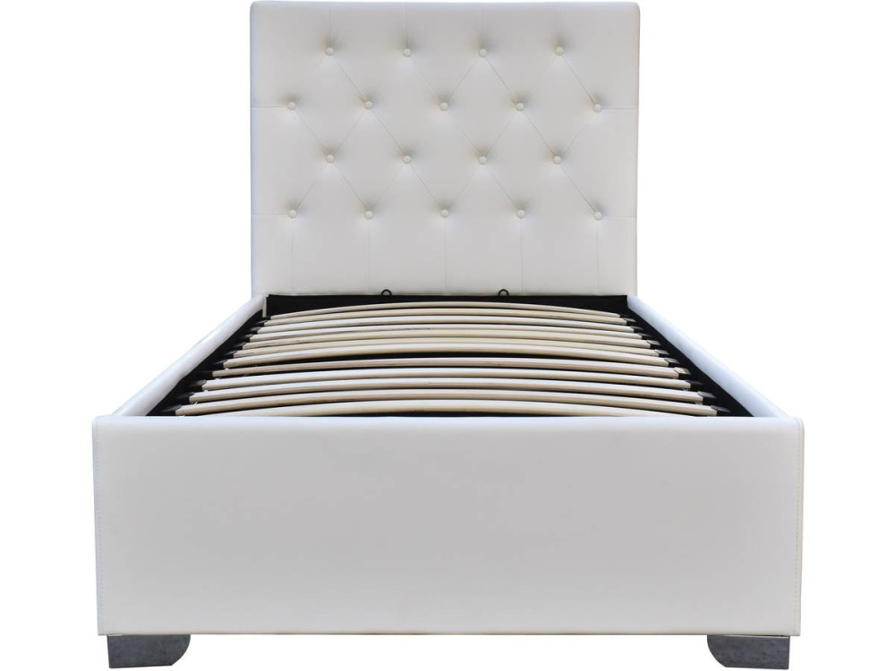 Cama de solteiro com baú "Tino" - 90 × 190 cm - Branco