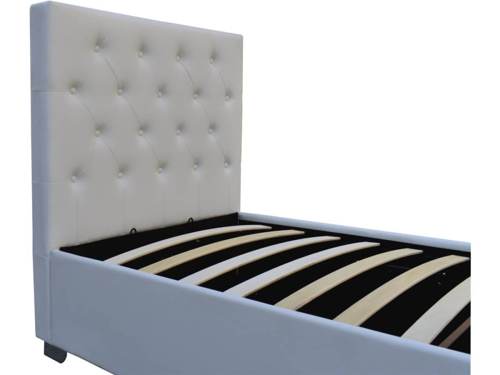 Cama de solteiro com baú "Tino" - 90 × 190 cm - Branco