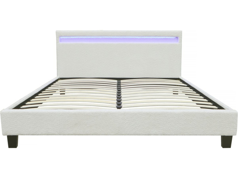 Cama atoalhada com LED "Maria" 140x190cm - Creme