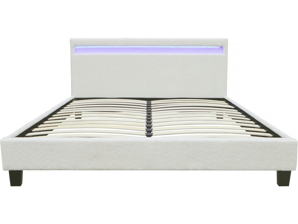 Cama atoalhada com LED "Maria" 140x190cm - Creme