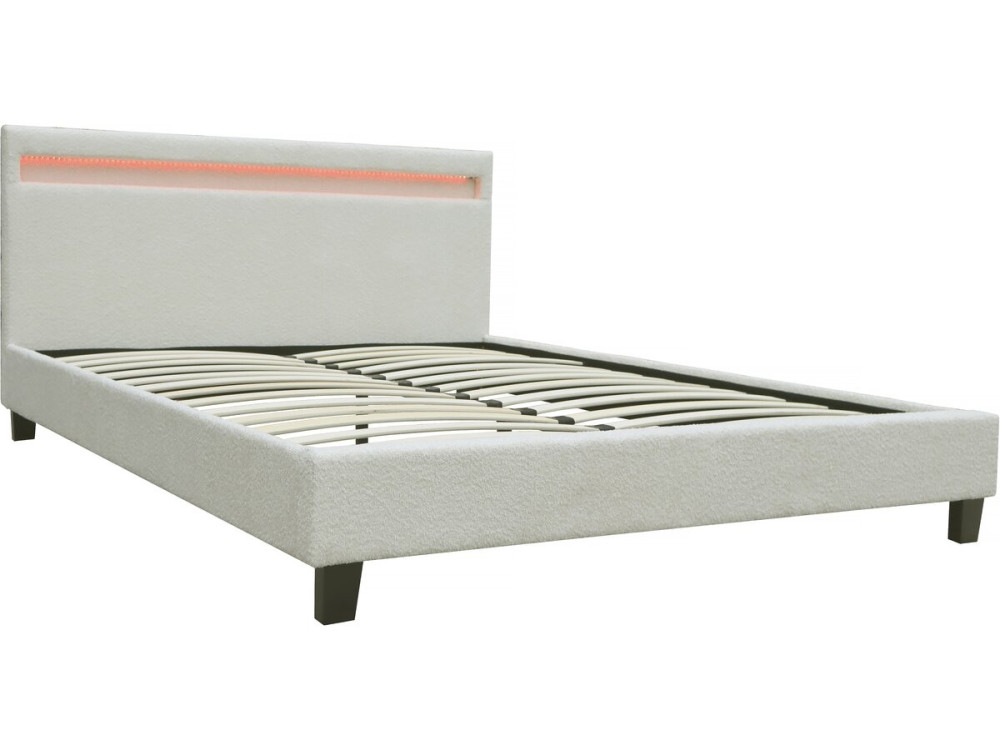 Cama atoalhada com LED "Maria" 140x190cm - Creme