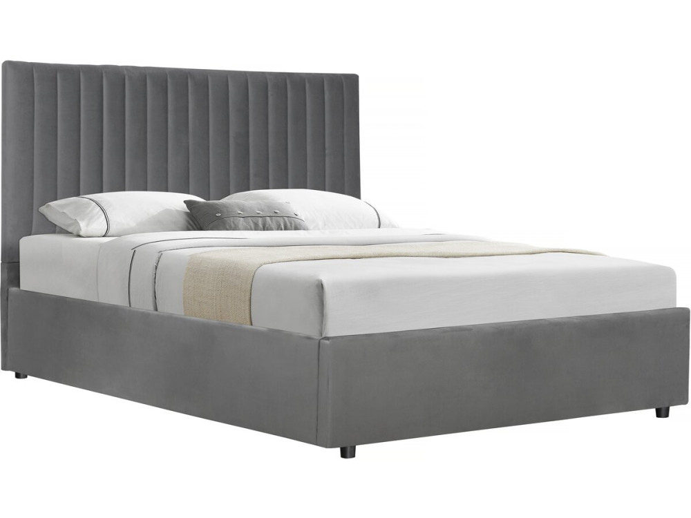 Cama com caixa "Mia" - 140 x 190 cm - Cinza