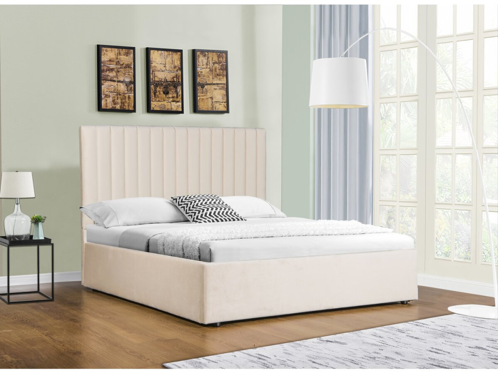 Cama com caixa "Mia" - 160 x 200 cm - Bege
