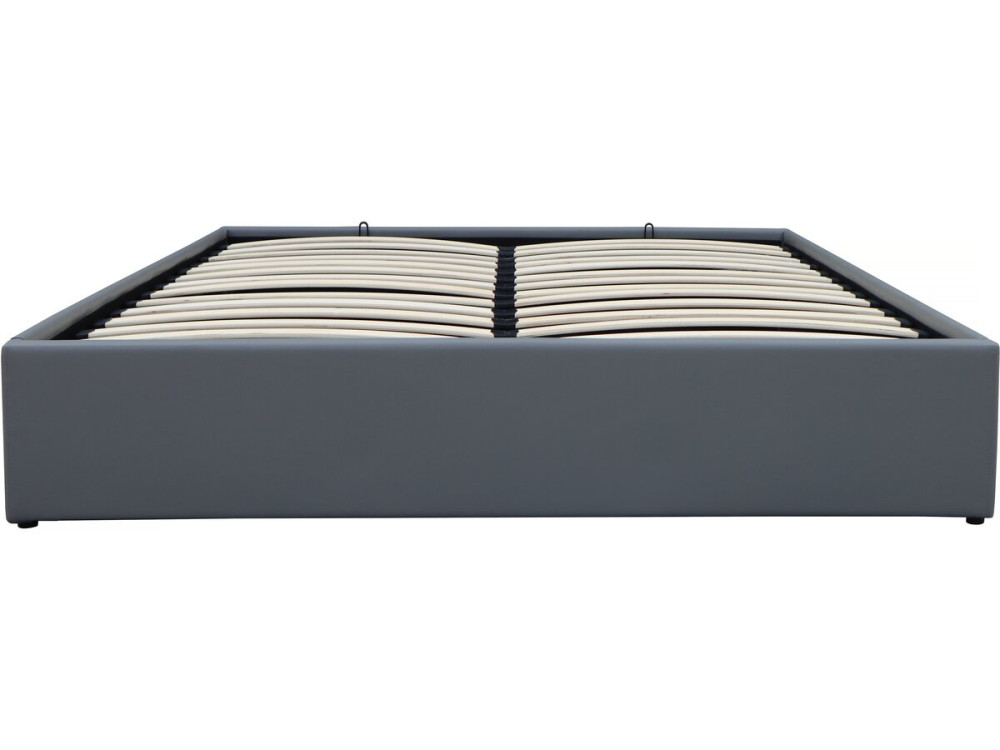 Cama de casal em PVC com caixa "Ava" - 140 x 190 cm - Cinza