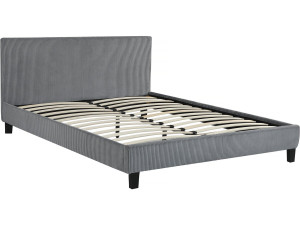 Cama de veludo cotelê "Ambre" - 140 x 190 - Cinza