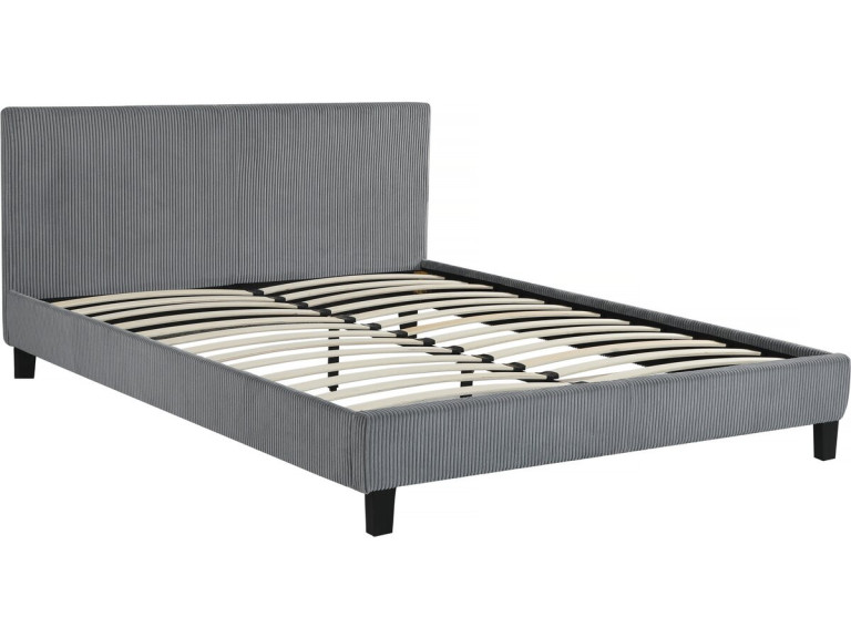 Cama de veludo cotelê "Ambre" - 140 x 190 - Cinza