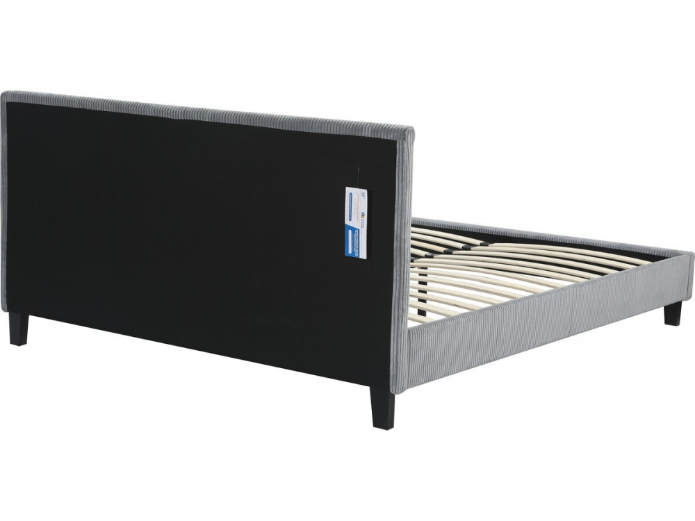 Cama de veludo cotelê "Ambre" - 140 x 190 - Cinza