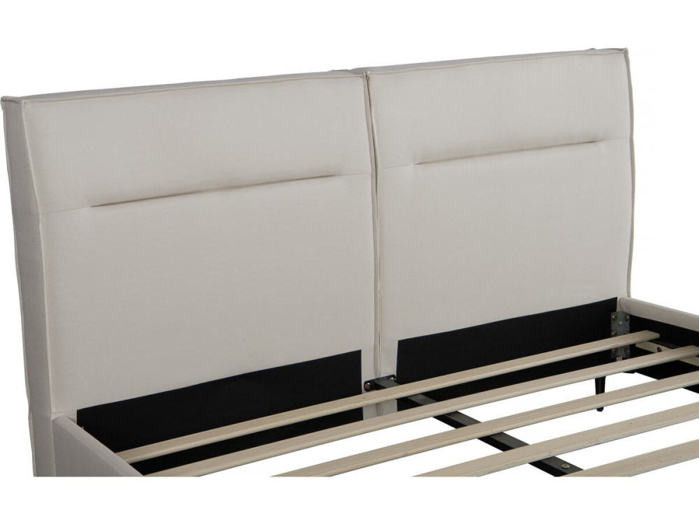 Cama de casal em tecido designer "Moritz" - 160 x 200 cm - Bege