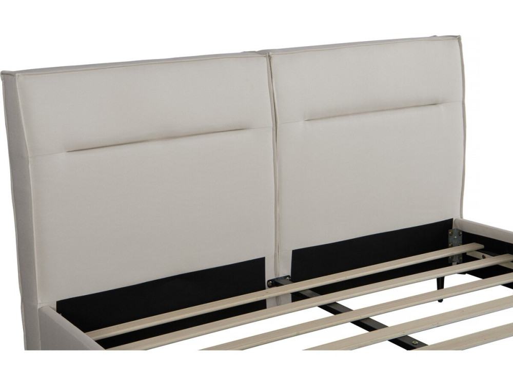 Cama de casal em tecido designer "Moritz" - 180 x 200 cm - Bege